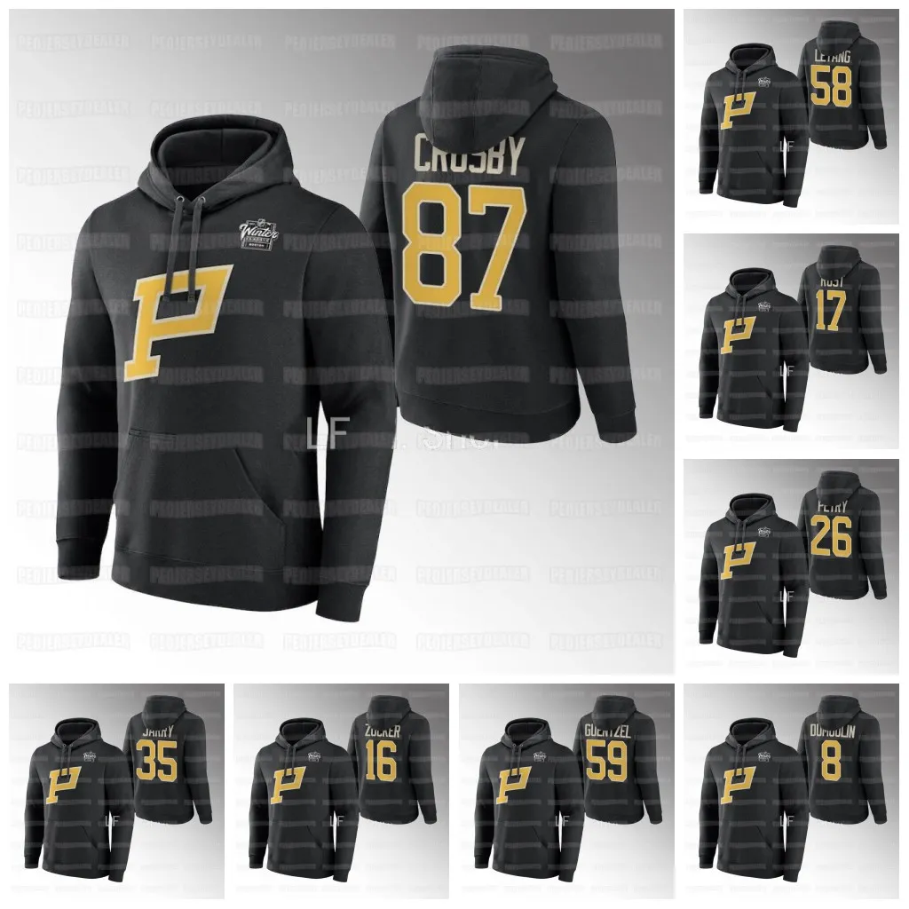 Pittsburgh Sidney Crosby 2023 Kış Klasik Penguins Hoodie Kris Letang Jake Guentzel Tristan Jarry Jeff Carter Jason Zucker Kapanen Bryan Rust Rodrigues Marino