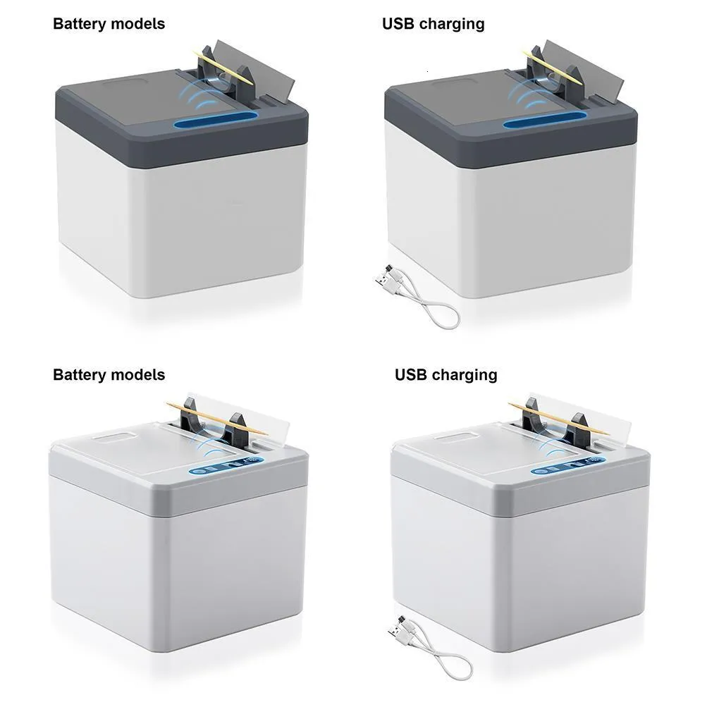 Uadme Zahnstocherspender – Automatisch – Edelstahl & PP – Vollständig Versiegelt – Hygienisch – Für Zuhause, Restaurant & Bar – 10 X 5 Cm – Silber
