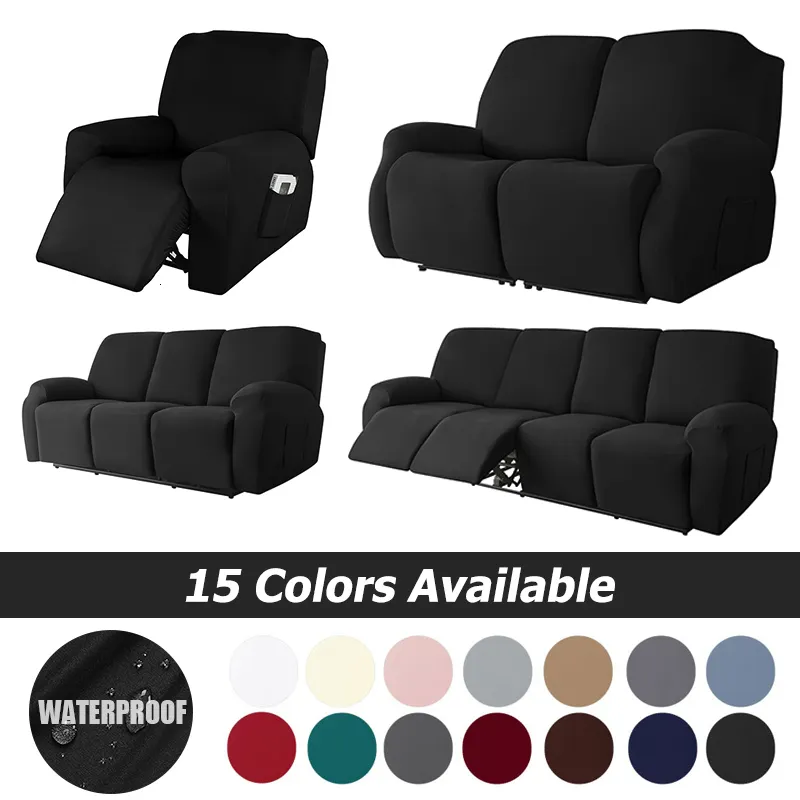 Stuhlhussen LEVIVEl Wasserdichter elastischer Sofa-Stretch-Liegestuhl Spandex-Sessel Liegecouch Wohnzimmer 1/2/3/4-Sitzer 221202