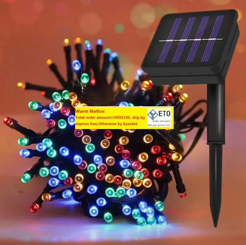 Luzes de fadas de cordas solares 22m 200 LED Garden à prova d'água Decoração de Natal de Natal do jardim à prova d'água de Natal