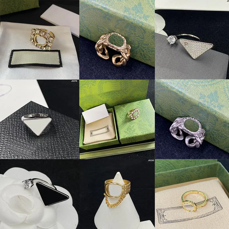 Anéis da moda com letras de diamantes, alfabeto de cristal, anel aberto, feminino, brilhante, strass, banda, anéis para joias de festa