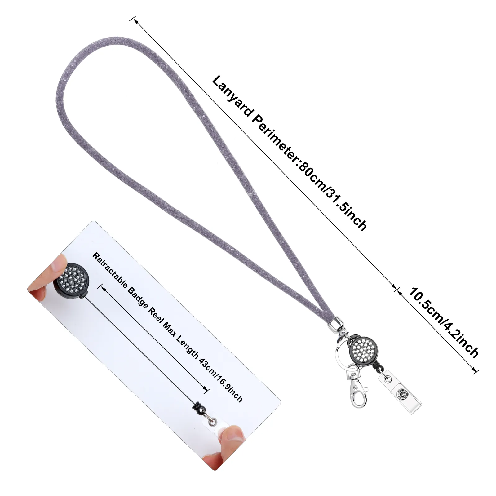 Rhinestone Bling Straps Crystal Lanyard Badge ID Card Holder Neck Strap  Sparkly Clip Mobile Phone Hanging Rope Office Supplies From Global_deal,  $1.44 | DHgate.Com, image size:1600x1600