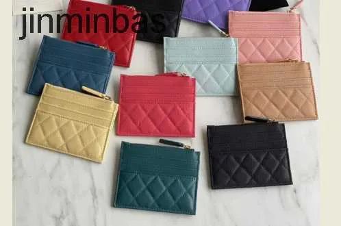 Luxe ontwerptas winkels groothandel en winkels korte dames kleine geur rhombus nieuwe dunne cardcase mini change wallet caviar ball patroon cf munt tas