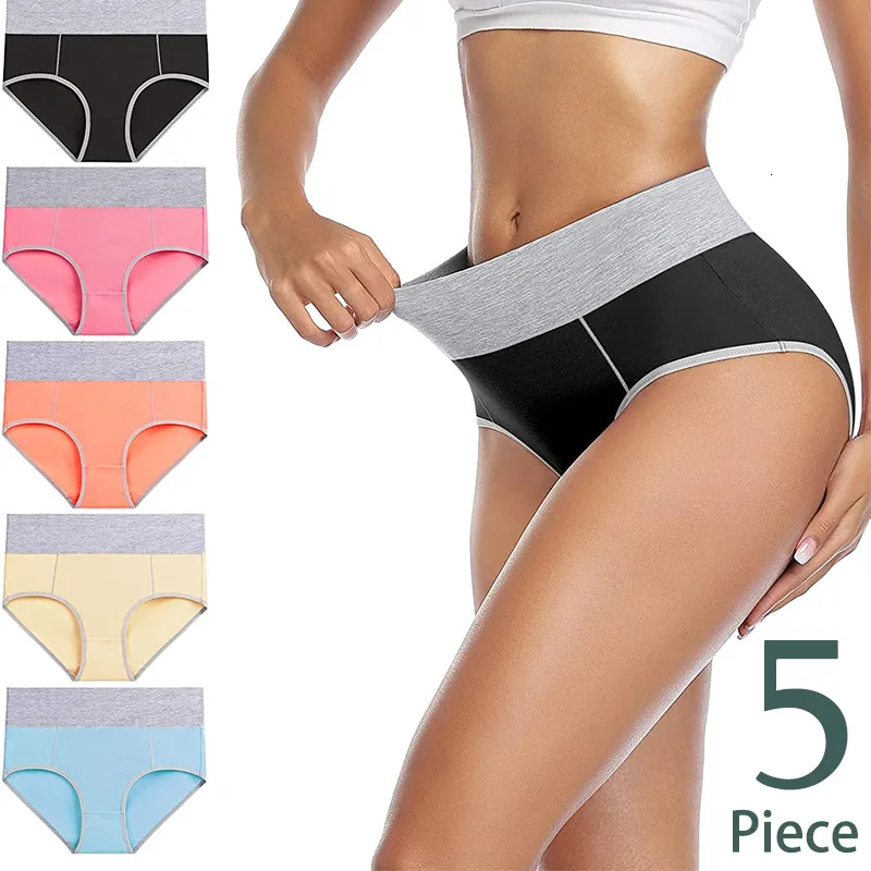 Frauenhöschen 5PCSLot Nahtlose Highwaist Frauen Unterwäsche Einfarbig Einfache Schwarz Baumwolle Höschen Hiplifting Höschen Für Frauen 221202