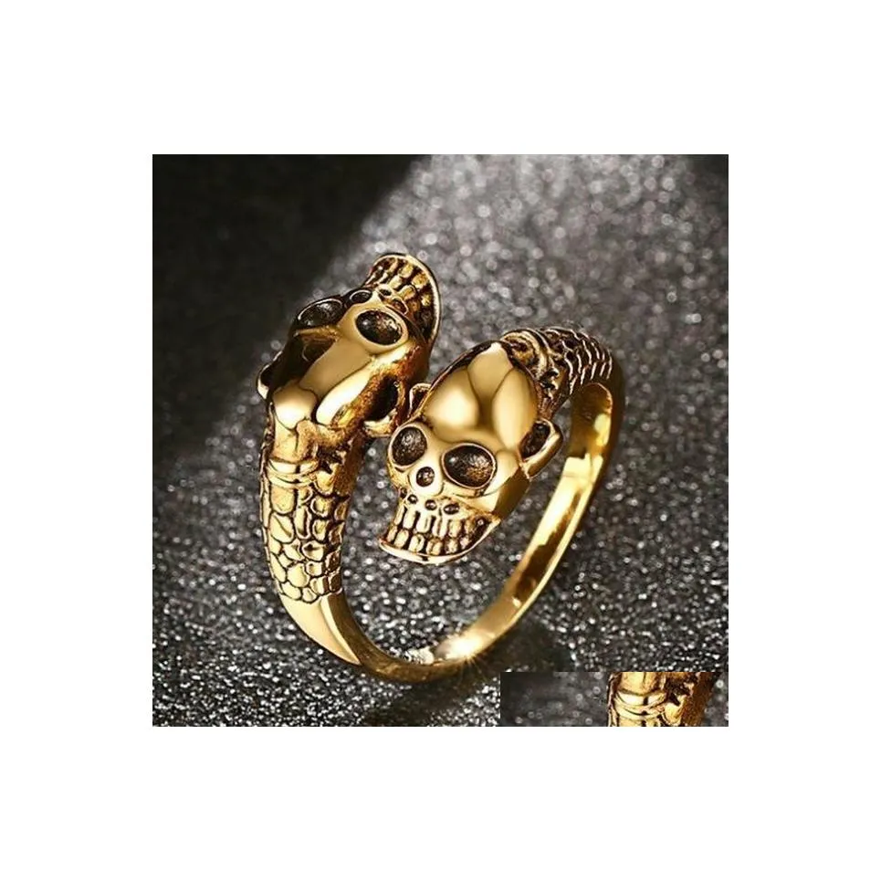 Bandringar mode smycken mens rostfritt skl ring st￥l ￶ppna gjutringar m￤n sl￤pp leverans dhwd6