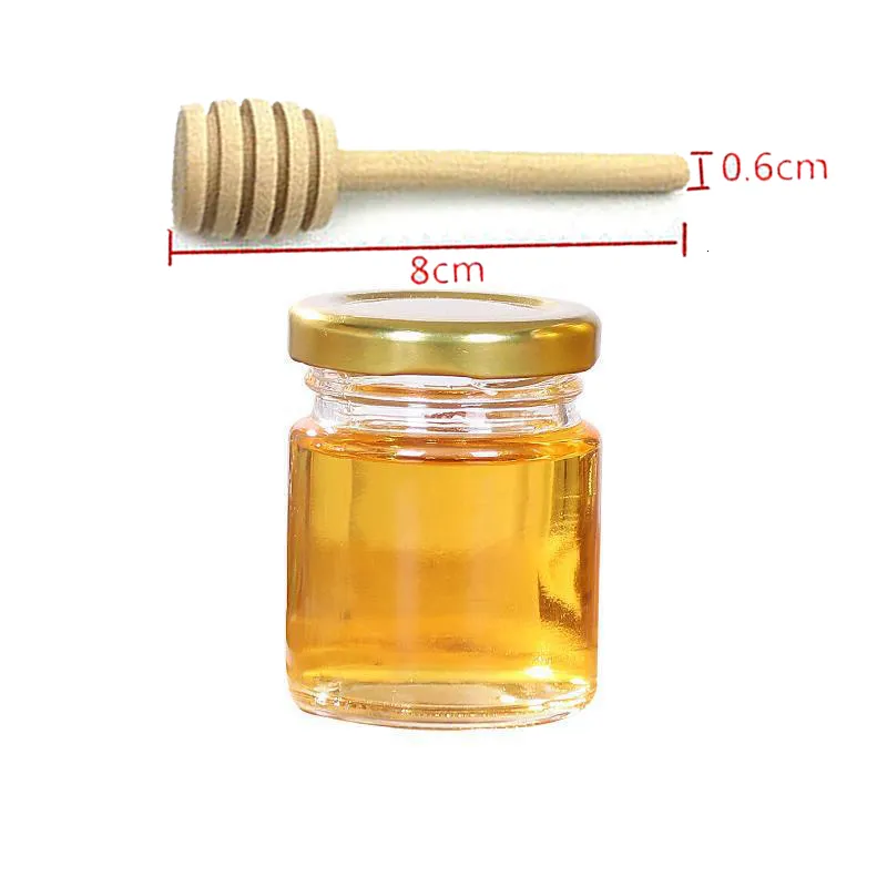 Matbesparare f￶rvaringsbeh￥llare x30 mini glas honung burk 25 ml kapacitet 1 oz vikt honung glas burk med metall t￤cker vackra honungskurkar f￶r br￶llopsfestg￥vor 221202
