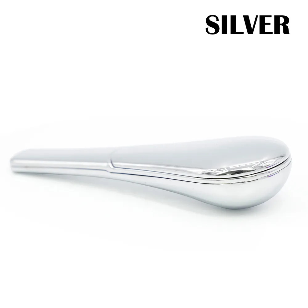 Metal Smoking Pipes Large Volume Portable Tobacco Pipe Hand Herb Spoon Pipa with Gift Box