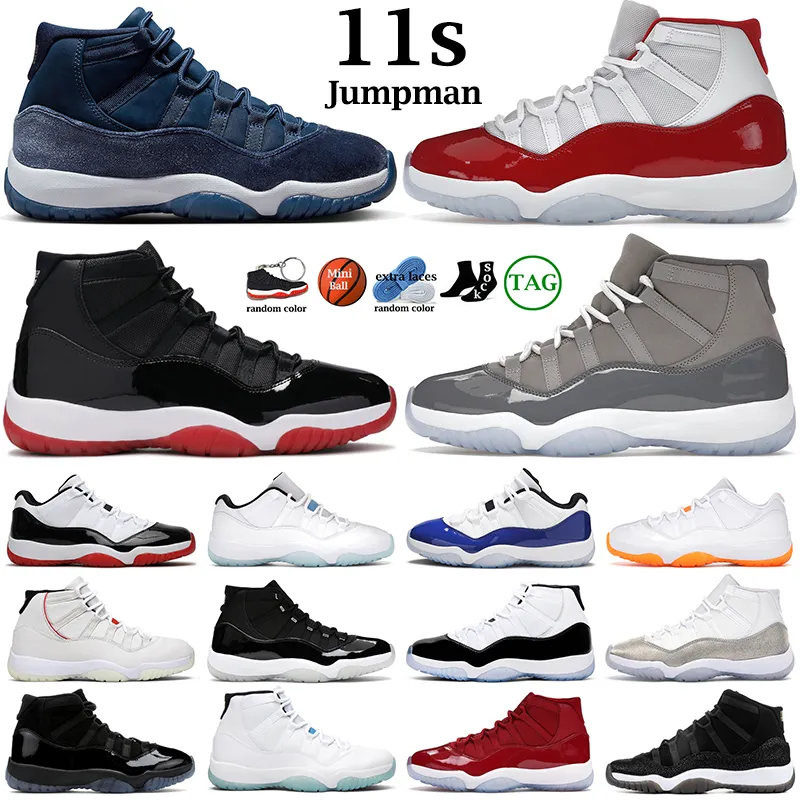 Mens basketball shoes women 11s 11 Cherry Midnight Navy Cool Grey Concord Bred win like 96 Platinum Tint Bright Citrus UNC Pure Violet men sports sneakers