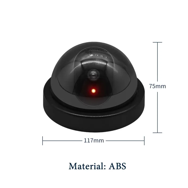 Dummy Wireless Security Fake Camera Simulated video Surveillance CCTV Dome With Red Motion Sensor Detector LED Light Home Outdoor Indoor Battery Powered