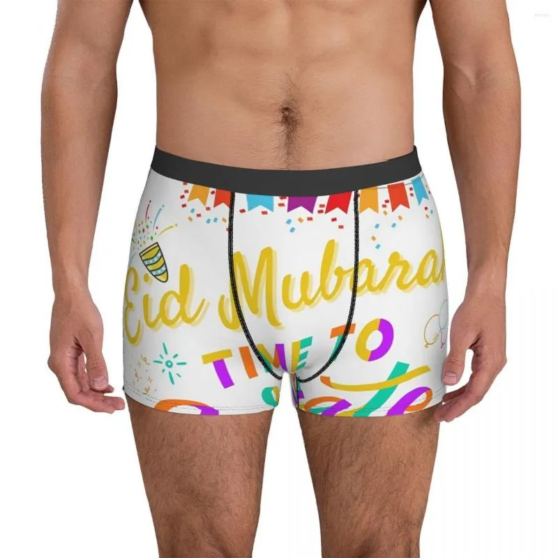 Underbyxor Eid Mubarak underkläder Tid för att fira roliga trosor tryckta shorts trosor påse mäns plus size boxershorts