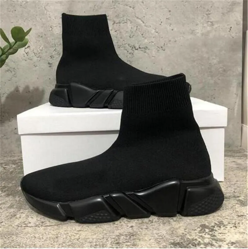 Casual Schuhe Speed ​​Trainer Sneakers Schuhstrick Socken Schwarz Khaki Wasserzeichen 2022 Paris Herren Damengröße 36-45