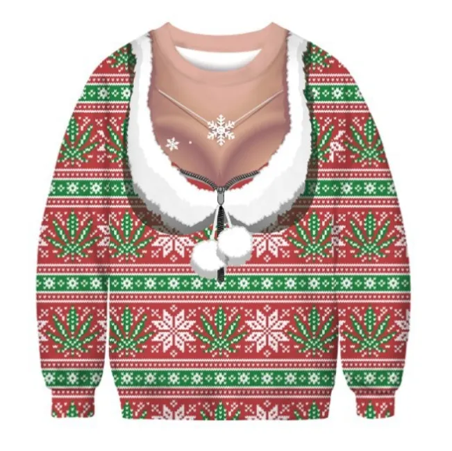 Hip Hop Sportwear Punk Casual Loose Men Cool Print Christmas 3D Sweatshirt 004