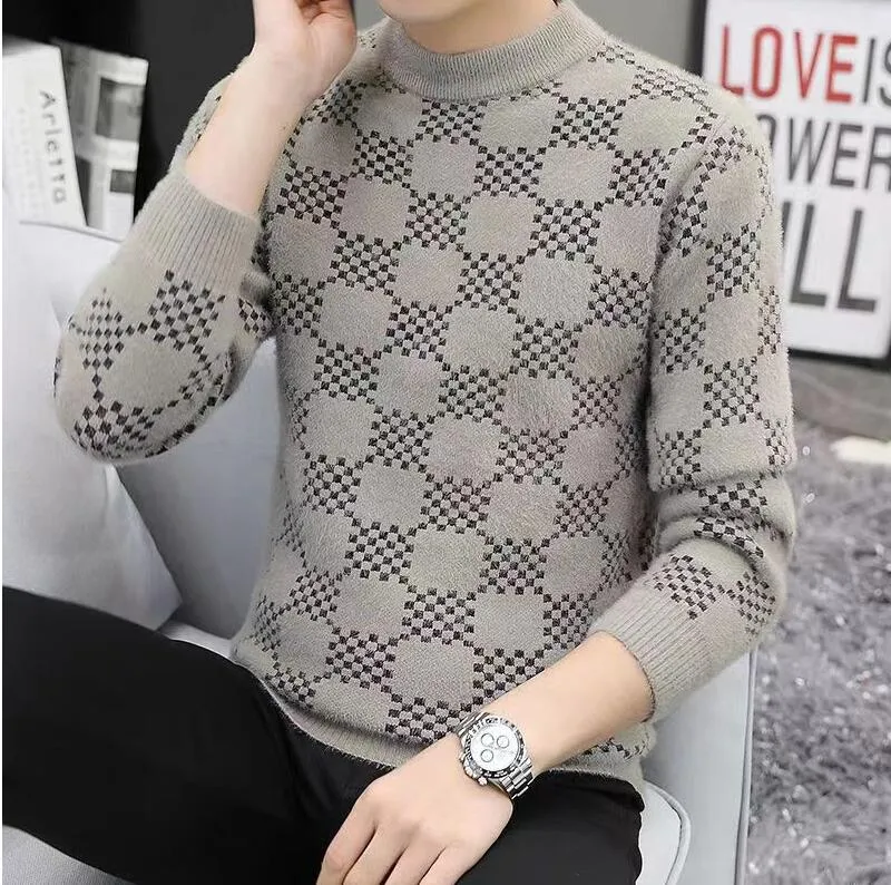 Casual Men's Sweater O-Neck Striped patterns free Slim Fit Letter Knittwea Sweaters Pullover Men Pull Homme Sweaters