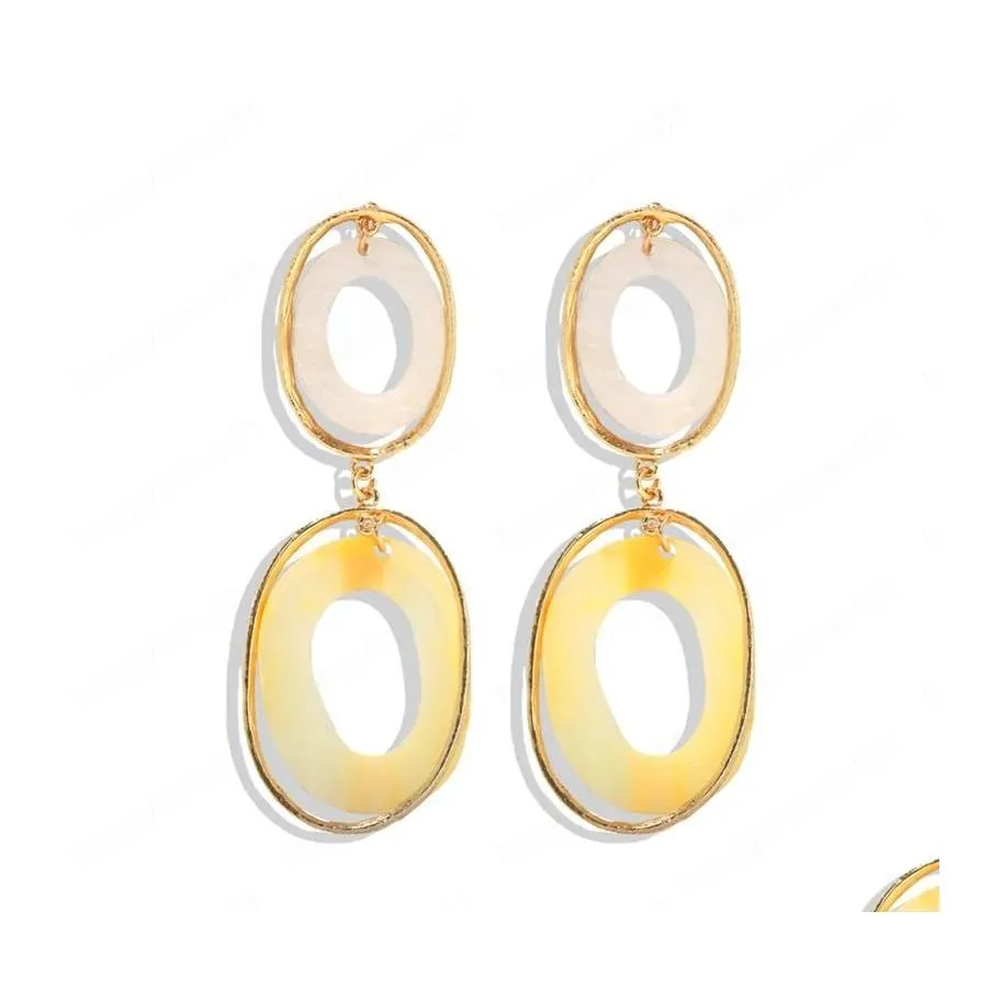 Dangle Chandelier Vintage Big Resin Oval Dangle Earring for Women Fashion Party 선물 선물 성명 귀걸이 Bijoux 액세서리 DHKMU