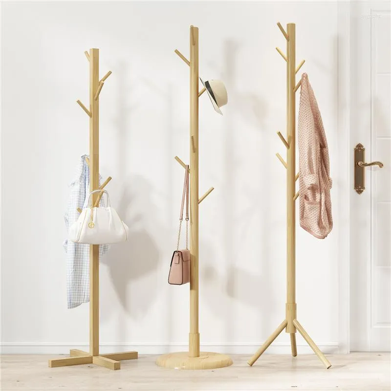 Clothing Storage Solid Wood Floor Coat Rack Living Room Bedroom Hanger Simple Small Furniture