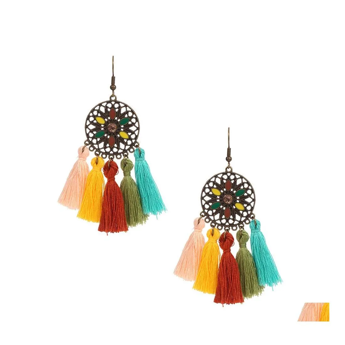 Boucles d'oreilles à filet colorf de lustre en peluche en soie