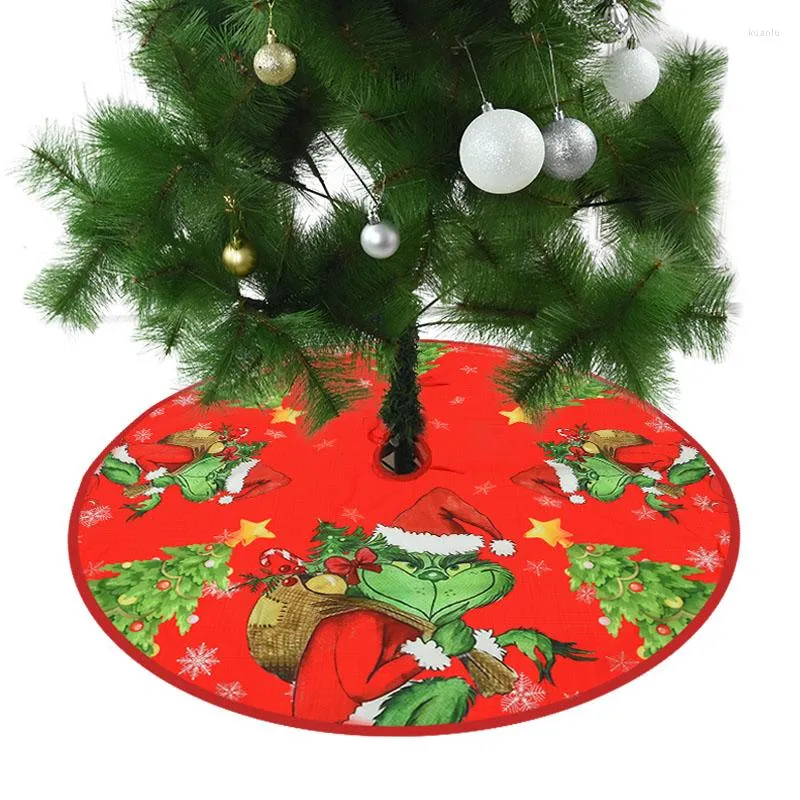 Christmas Decorations Green Elf Tree Skirt Decoration For Home Indoor Navidad Noel Decor Xmas Carpet Year 2023