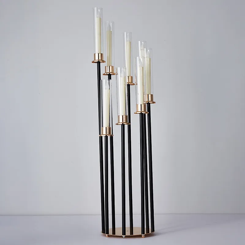 Metal Candelabra 8 Cabeças Candelas de velas em espiral Titulares de castiça