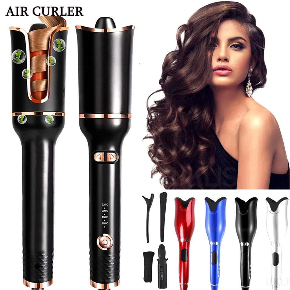 Curling Irons Automático Calador de cabelo com aquecedor de cerâmica turmalina e LED Mini Ferramentas de varinha de ar portátil 221203