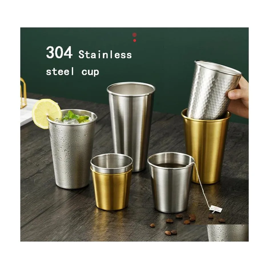 Vinglas i rostfritt stål muggar rak 10oz 12oz 14oz 17oz 23oz 304 vakuum rese kopp tumbler mugg lock bil tumblers ot1de