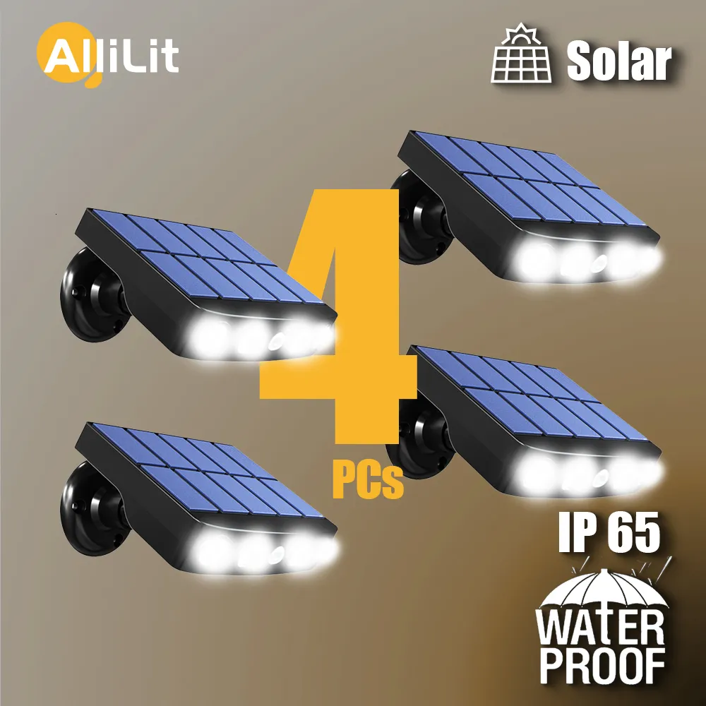 Gartendekorationen, 14 Stück, helles, warmweißes LED-Solarlicht, Außenbeleuchtung mit Bewegungsmelder, für Weg, Garage, Hof, Straße, Wandlampen, wasserdicht, 221202