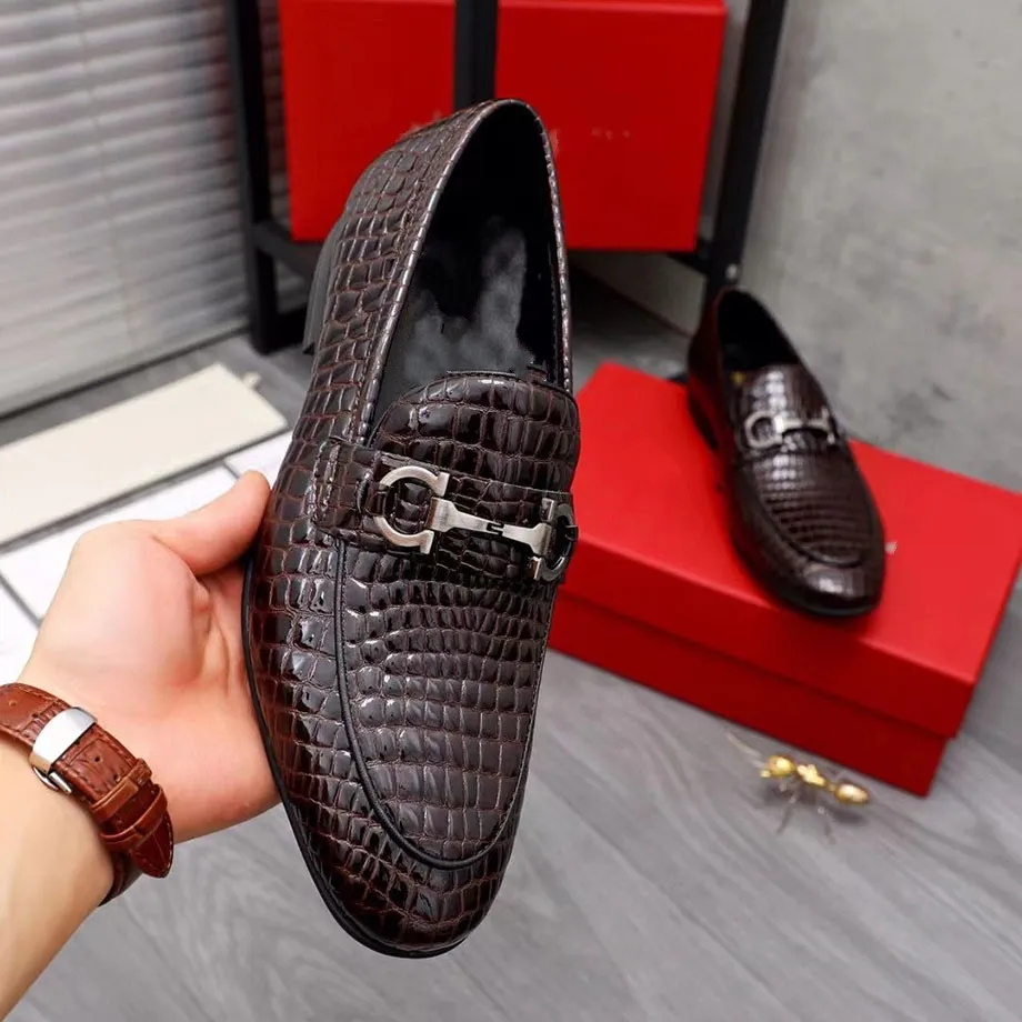 Gentlemen Business Genuine Leather Flats Walking Casual Loafers Men Wedding Party Brand Designer Dress Shoes Size 38-45 mkjkk000004