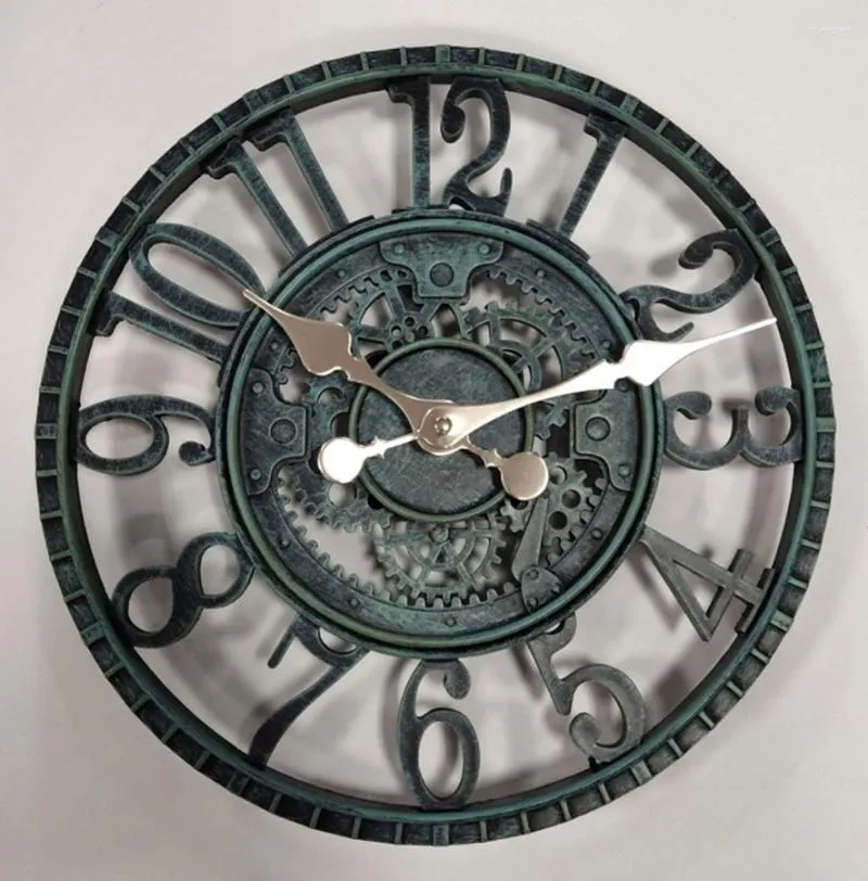 Decorazioni da giardino Decorazione da parete per esterni Orologio Resina impermeabile Silenzioso Grandi orologi Vintage Nordic Creative Living Room Decor 2022