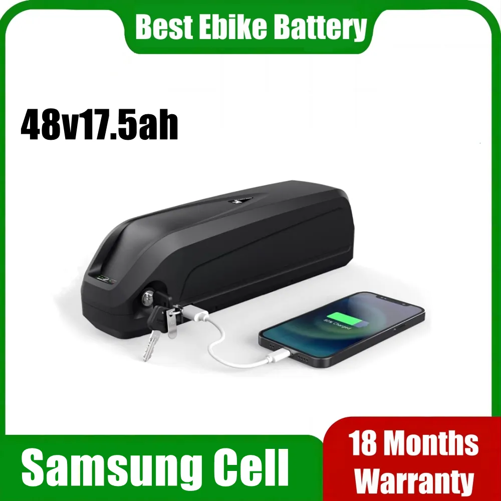Bateria elétrica Ebike Hailong Samsung 18650 Células Pacote 52V 15AH 48V 17.5AH Bateria de lítio de bicicleta poderosa 500W 750W 1000W 1500W BBS02 BBS03 BBSHD com carregador