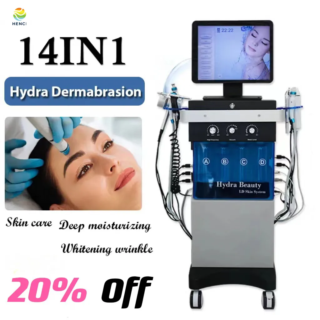 Multi-function Microdermabrasion 14 in 1 Diamond Peeling Hydra Facials Water Jet Aqua Facial Hydra Dermabrasion Beauty Machine