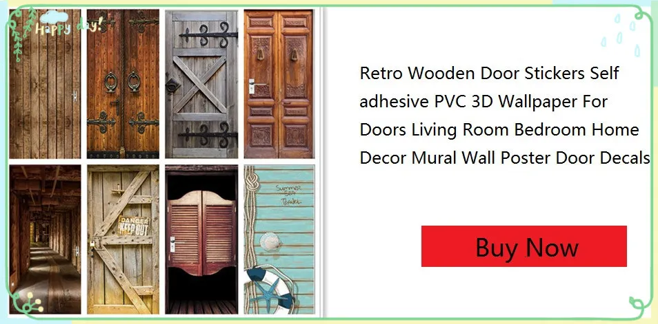 Pegatinas de puerta 3D Retro autoadhesivas, vinilo de grano de madera  impermeable, PVC, póster de puerta