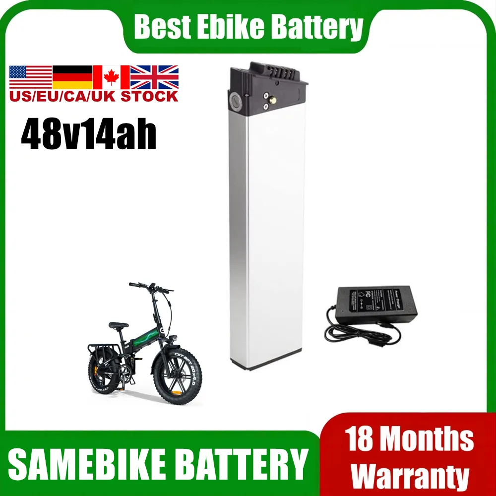 Folding Ebike 48V Batteri 14AH för E-cykel Electric Bicycle Samebike Electric Litium Ion Batterier Pack 48 V 10.4AH 12.8AH Foldbar City Bike Batteria