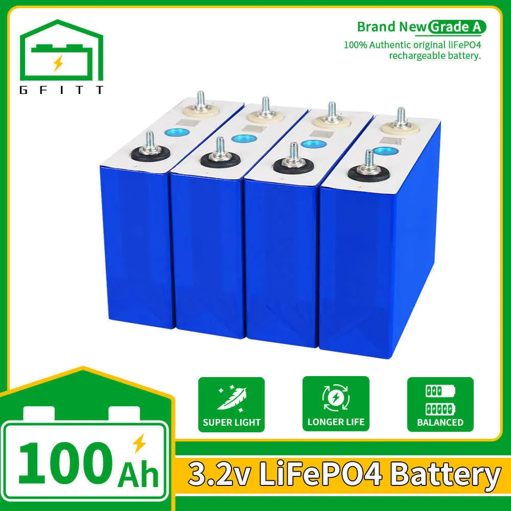 3.2V 100AH LifePO4バッテリー105AH 200AH AKKU DIY充電式バッテリーパックRV CAR EU EU US免税用ソーラーセルBATTERIパック