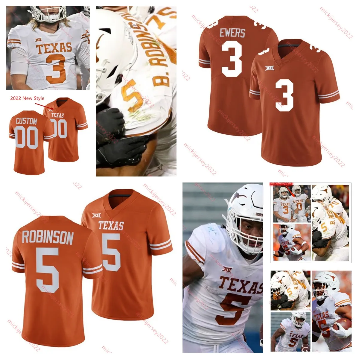 Custom Mens College Texas Longhorn Carson Marshall Jamier Johnson