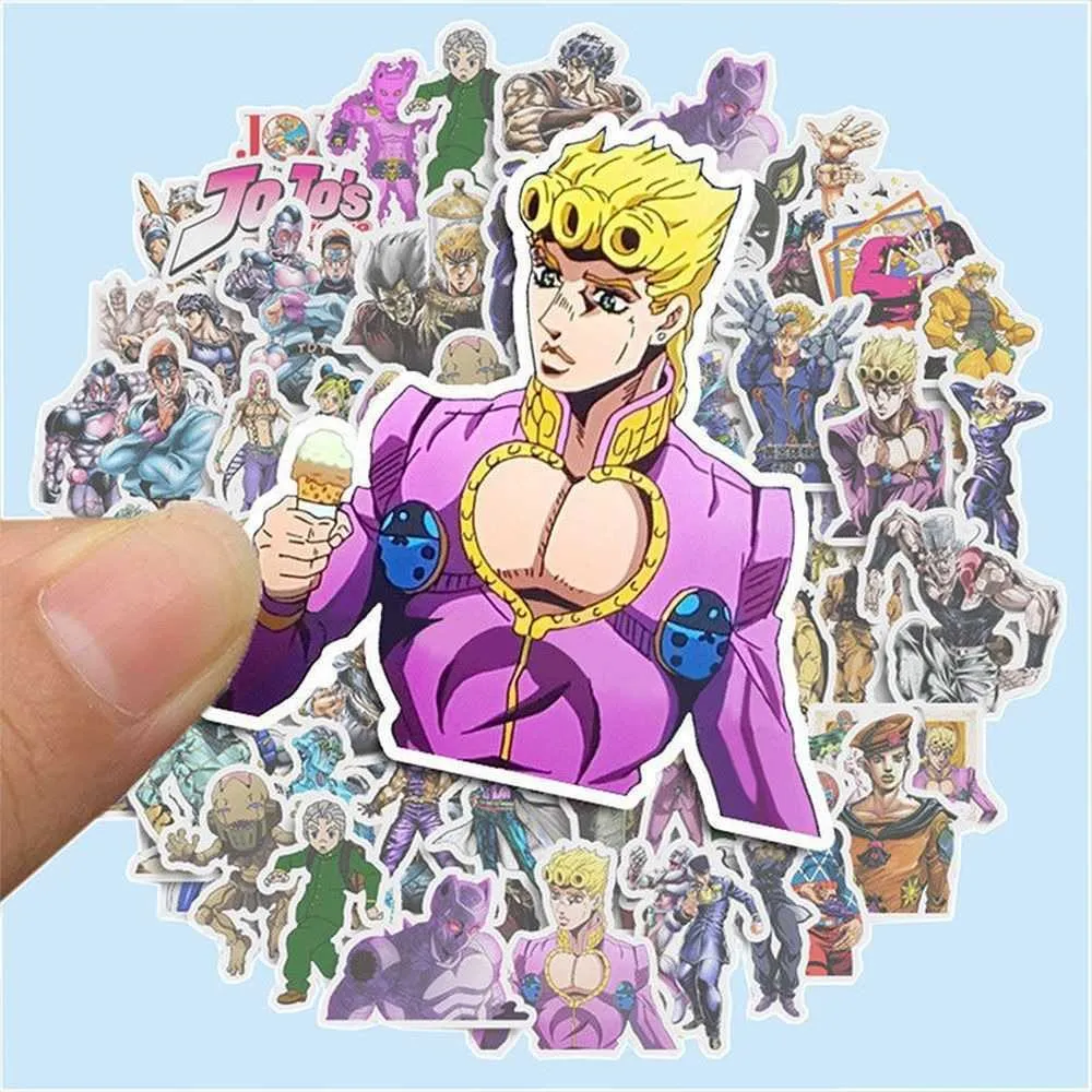 PCSアニメJojo Bizarre Adventure Stickerデカールラップトップスケートボードスーツケースウォーターカップギフトおもちゃステッカー卸売