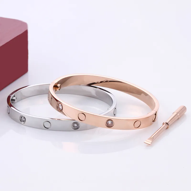 bracciale gioielli in oro Bracciali in acciaio al titanio argento per regalo per donna e uomo2556