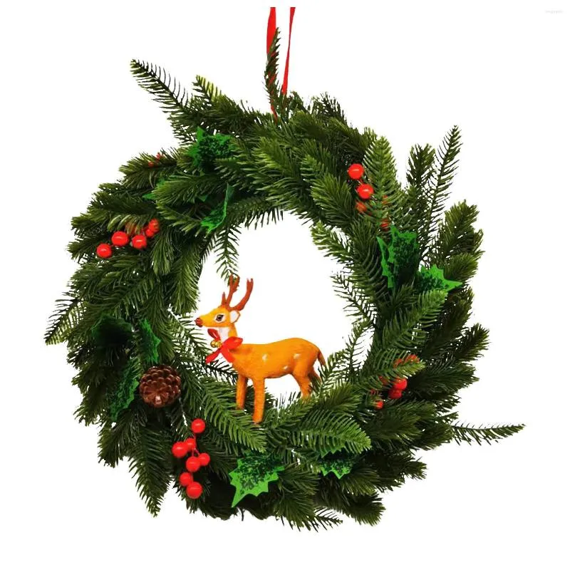 Decorative Flowers Ornament Hanging Garland Deer Small Christmas Door Home Decor