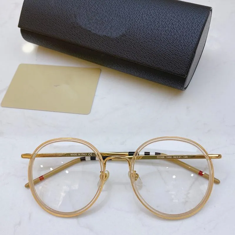 Newarrival 1326 Unisex Round Glasses Frame Metal Apron Big fullrim 52-21-145mm for Prescription eyeglasses goggles fullset Packing case