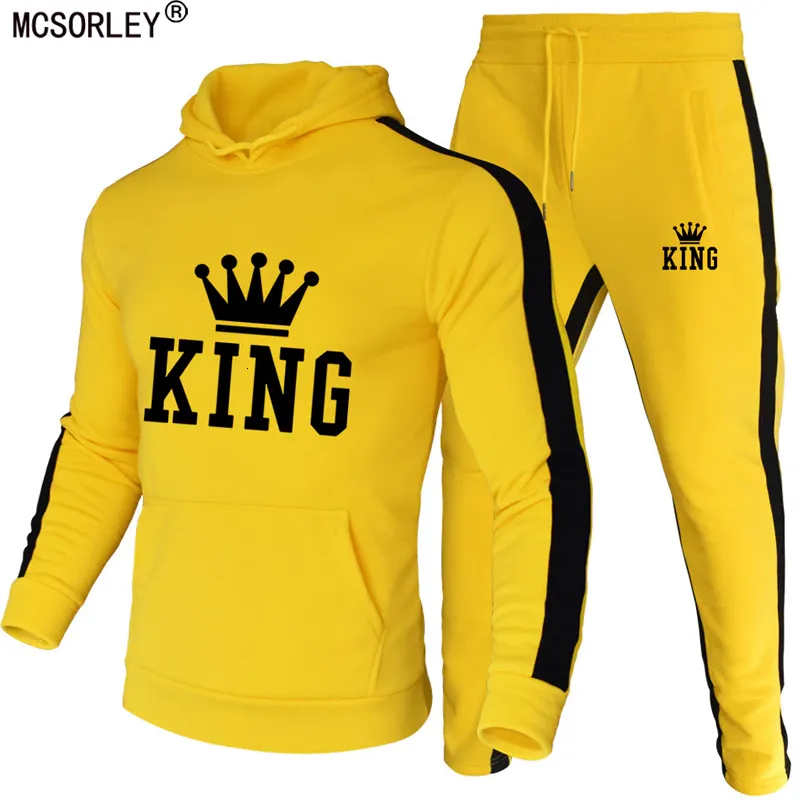 Мужские спортивные костюмы King Suit Men Set Set The Winter Hoodies Bins 2 штука.