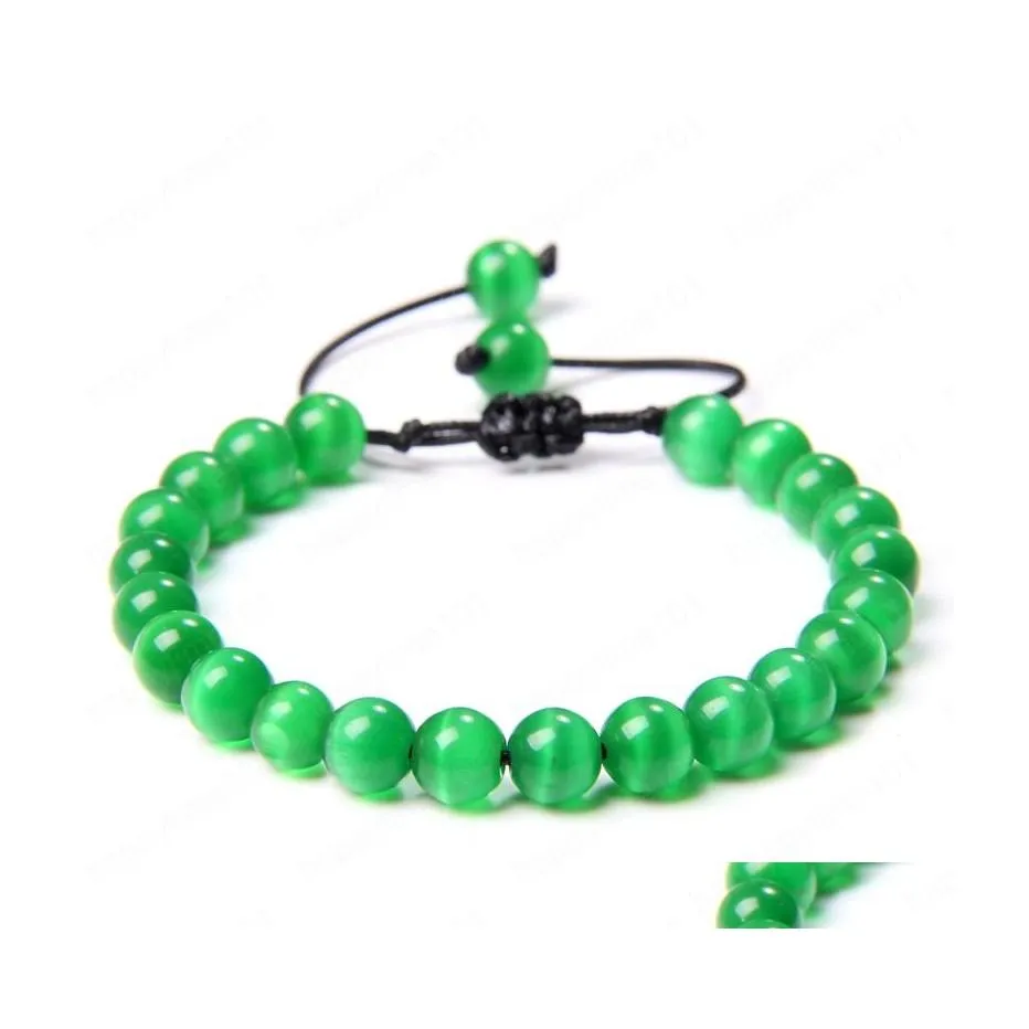 Bracelets de perles de pierre de verre de mode perlée Bracelet tressé réglable pour les femmes mignon bijoux exquis cadeau livraison directe DH7Nw