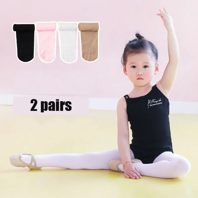 Leggings Tights 2pair Girls Ballet Dance Pantyhose Children Thin Section Fashion Velvet Baby Solid Black White Stockings For 0 15Y Kids 221203