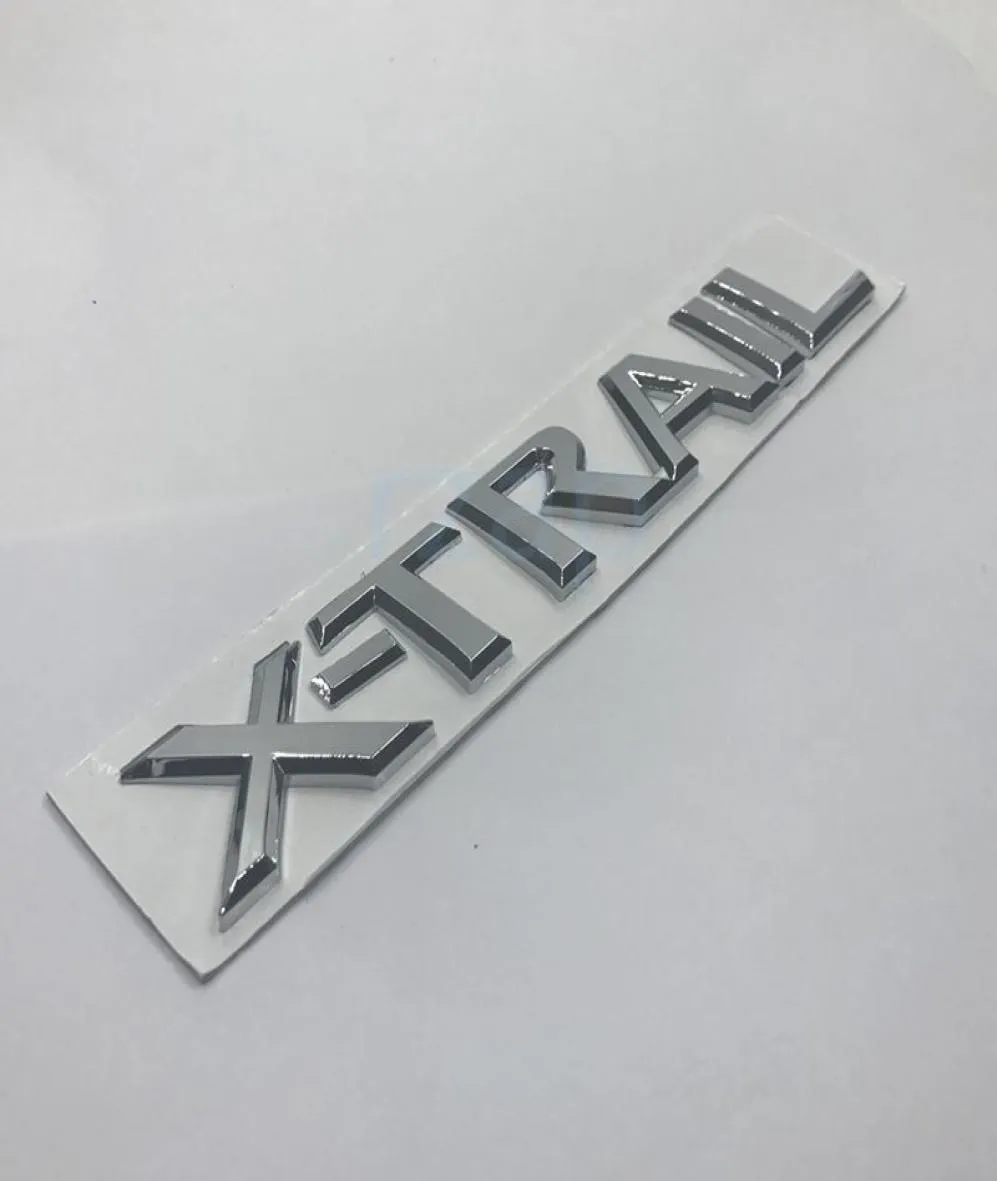 3D Car Rear Emblem Badge Chrome X Trail Letters Silver Sticker For Nissan XTrail Auto