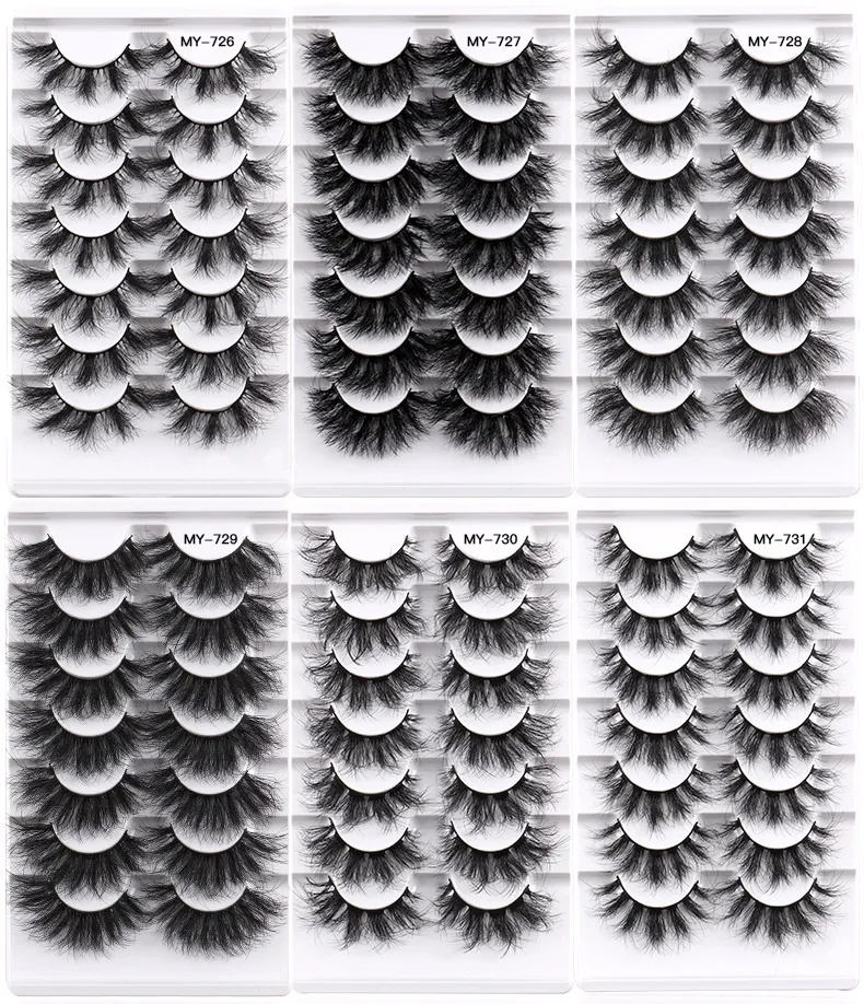 Faux cils épais recourbés naturellement doux et délicats réutilisables faits à la main multicouches 3D Extensions de faux cils accessoire de maquillage pour les yeux