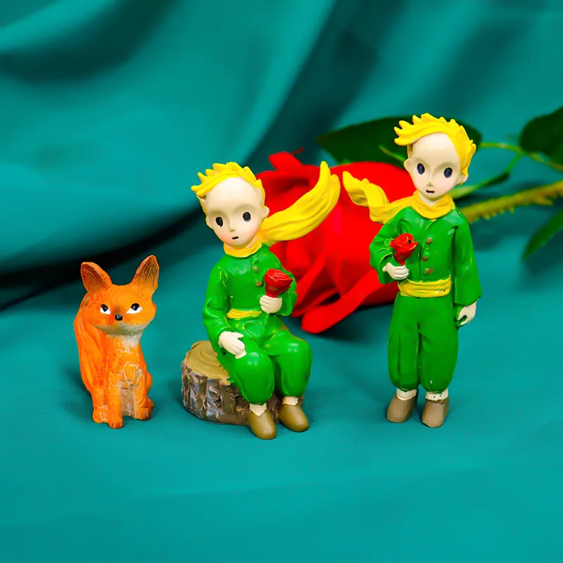 Decorative Objects Figurines Lovely The Little Prince Rose Action Figure Resin Figurine Collection Model Doll for Girl Boy Gift Home Desktop Decoration 221203