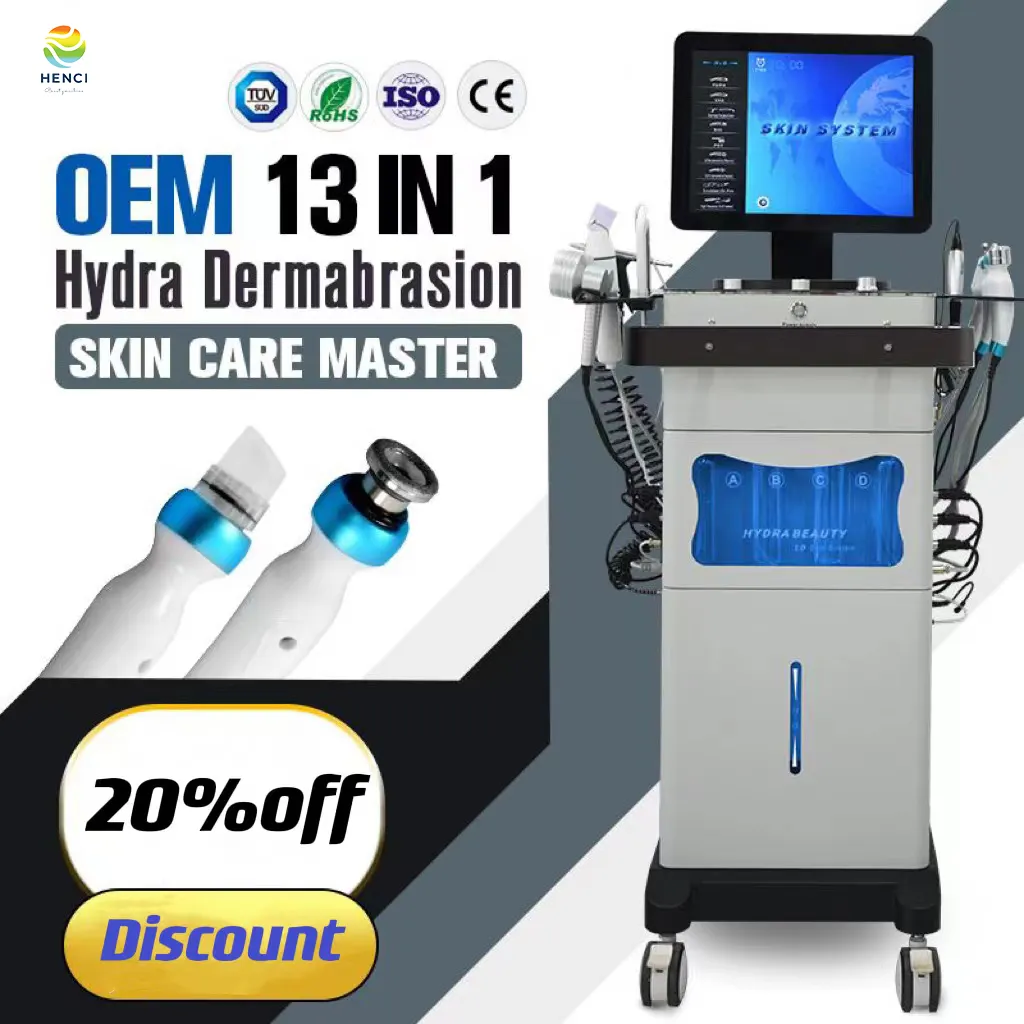 13 en 1 machine faciale professionnelle de microdermabrasion équipement de dermabrasion à jet d'oxygène dispositif facial hydra pour spa de salon de beauté