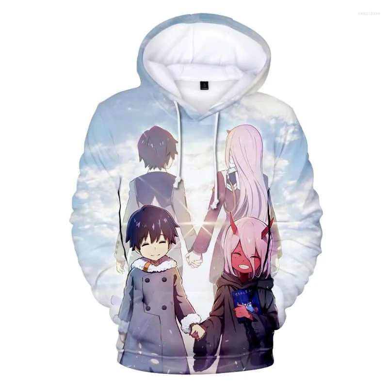 Sweats à capuche pour hommes Darling In The Franxx 3D Hommes Femmes Imprimer Anime Cher Frank Sweatshirts 2022 Mode Pulls Harajuku À Capuche