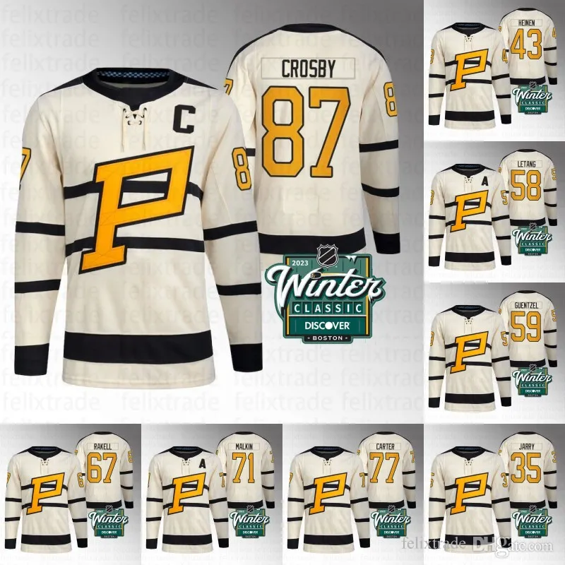 2023 Winter Classic Trikot Pittsburgh Sidney Crosby Penguins Evgeni Malkin Rickard Rakell Jake Guentzel Kris Letang Danton Heinen Tristan Jarry Marcus Pettersson