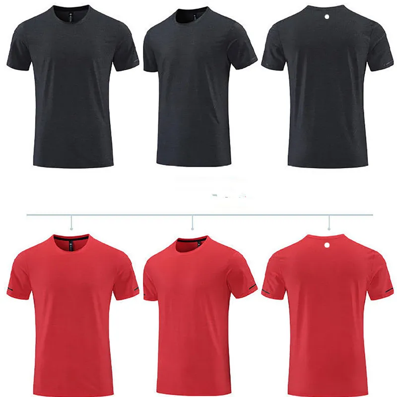 LL-R661 Roupa de Yoga Masculina Camiseta de Ginásio para Exercício Roupa de Esporte Trem Basquete Corrida Camisas Soltas Tops Ao Ar Livre Manga Curta Elástica Respirável