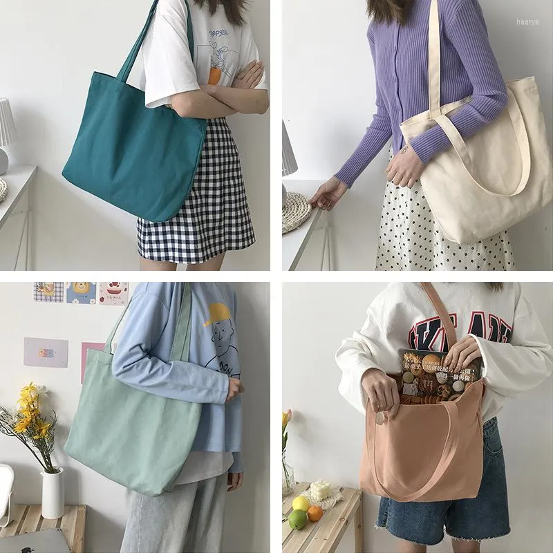 أكياس التخزين Mori Chic Prosonsile Canvas One Houtgle Bag College Style Termure سعة كبيرة للمتسوق