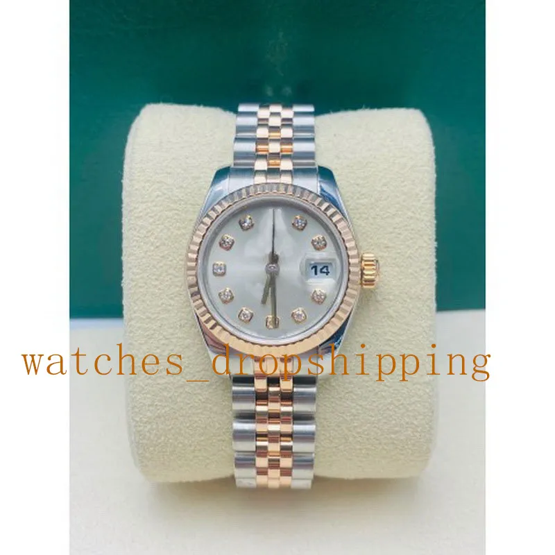 Reloj de 5 estrellas de gran calidad para dama, 31 mm, oro rosa, acero inoxidable, dos tonos, automático, cristal de zafiro, relojes de pulsera perpetuos para mujer