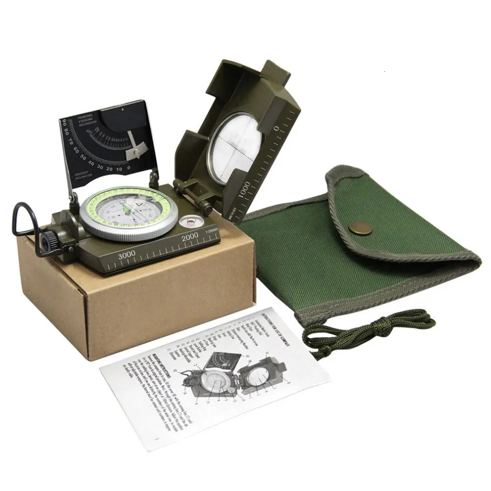 Gadgets de plein air boussole professionnelle militaire armée géologie observation lumineuse avec clair de lune pour randonnée Camping 221203